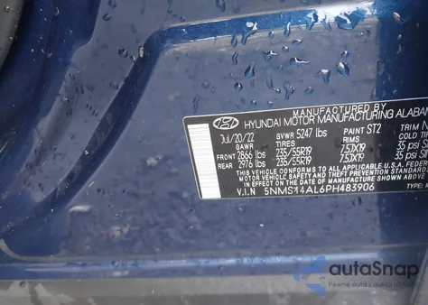 2023 Hyundai Santa Fe Limited from USA, damaged, VIN 5NMS44AL6PH483906